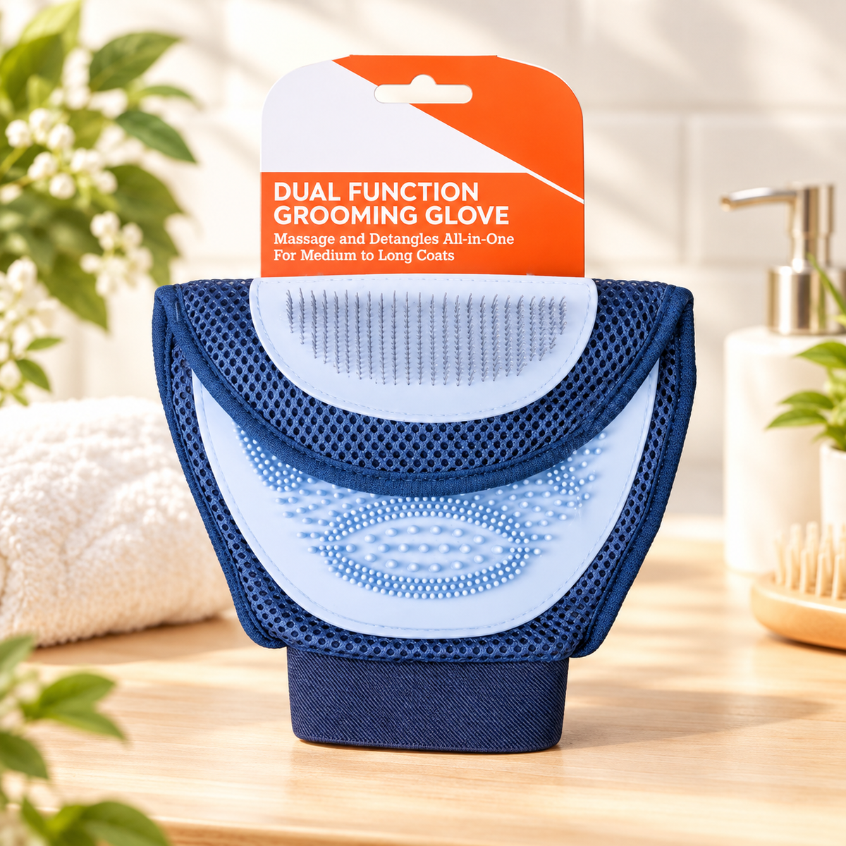 Dual-Sided Pet Grooming Glove