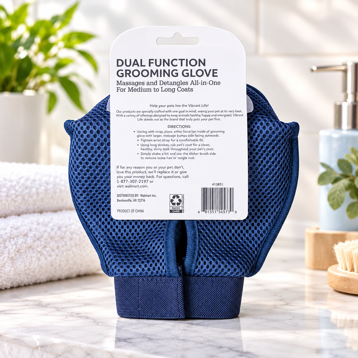 Dual-Sided Pet Grooming Glove