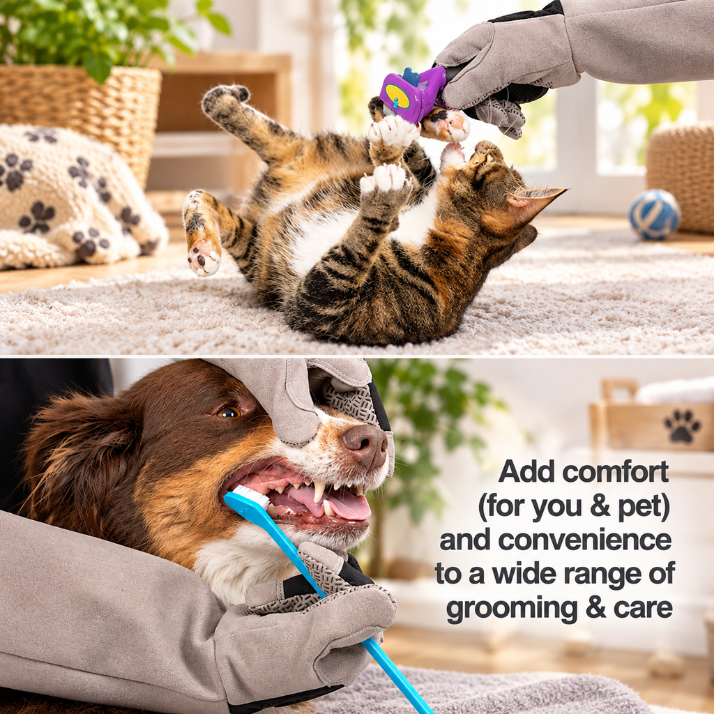 Protective Pet Grooming Gloves