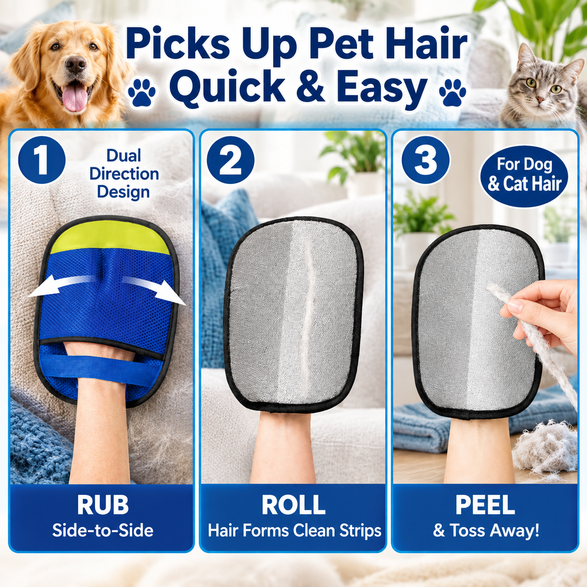 Reusable Pet Hair Removal Glove