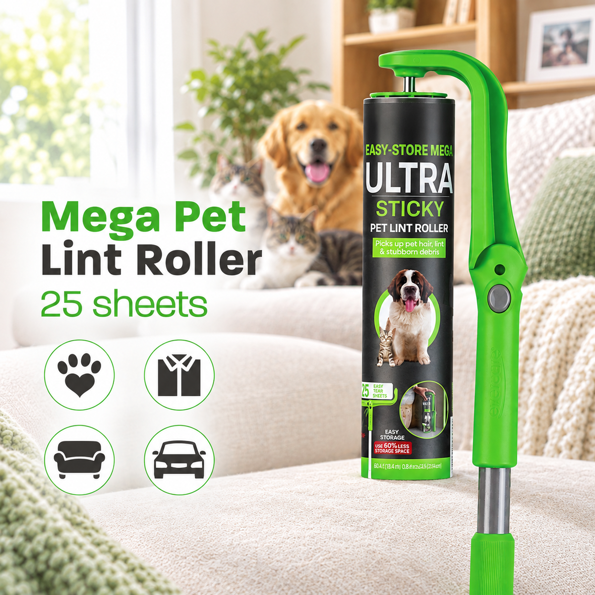 Extendable Pet Hair Lint Roller